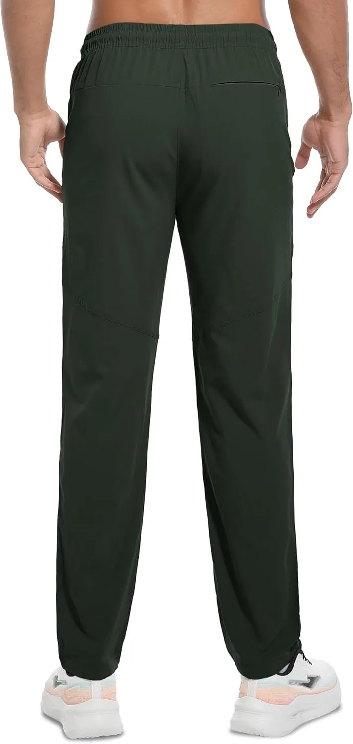 Men's Hiking Pants Lightweight Quick Dry Waterproof Breathable Athletic Joggers Track Running Sweatpants