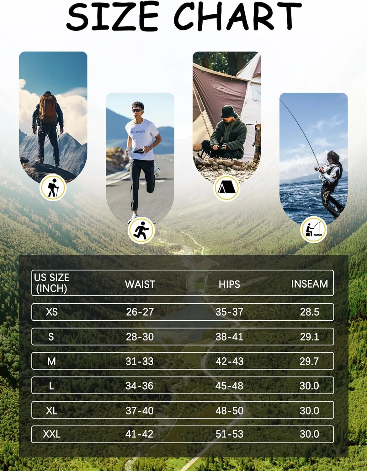 Men's Hiking Pants Lightweight Quick Dry Waterproof Breathable Athletic Joggers Track Running Sweatpants