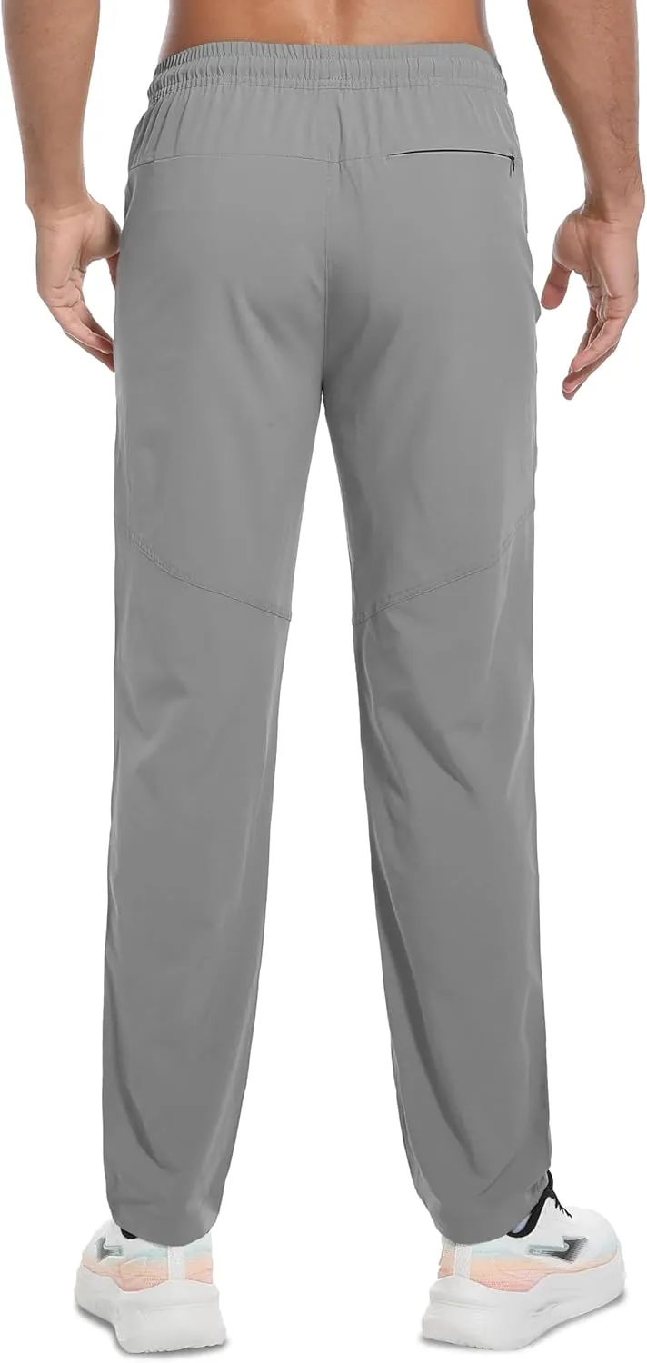 Men's Hiking Pants Lightweight Quick Dry Waterproof Breathable Athletic Joggers Track Running Sweatpants