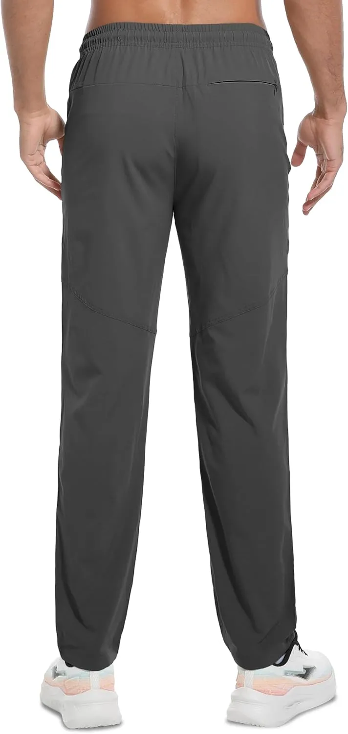 Men's Hiking Pants Lightweight Quick Dry Waterproof Breathable Athletic Joggers Track Running Sweatpants
