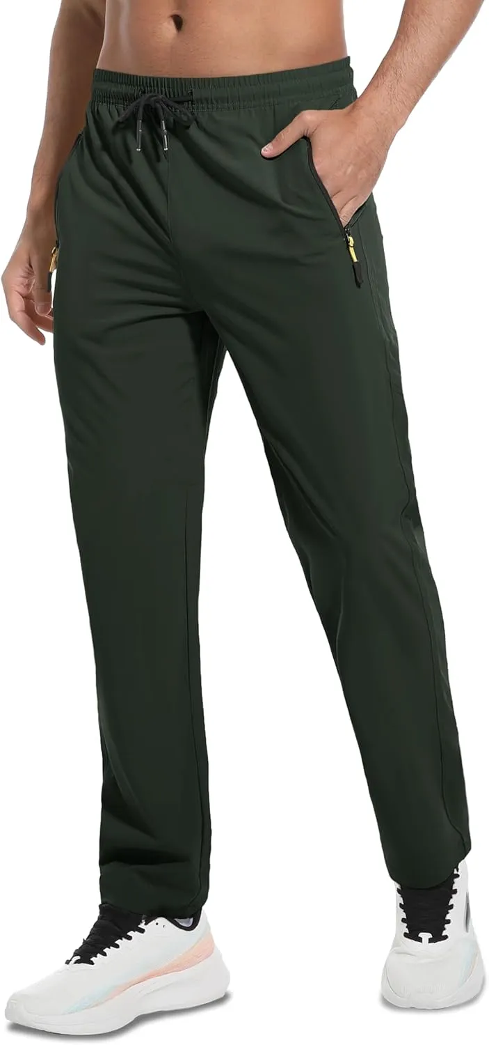 Men's Hiking Pants Lightweight Quick Dry Waterproof Breathable Athletic Joggers Track Running Sweatpants