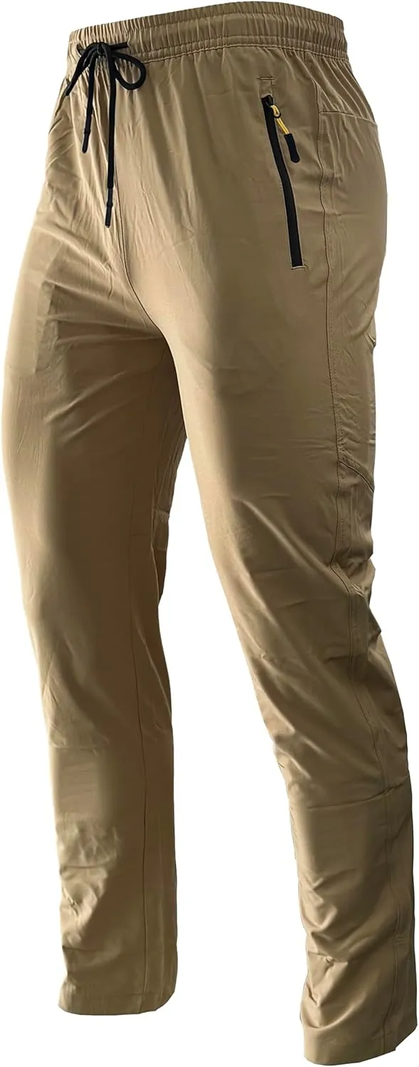 Men's Hiking Pants Lightweight Quick Dry Waterproof Breathable Athletic Joggers Track Running Sweatpants