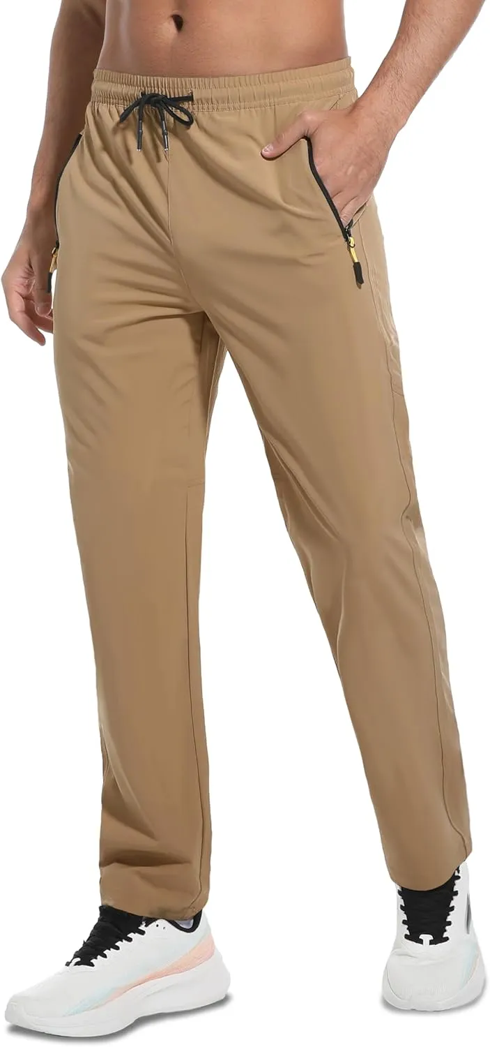 Men's Hiking Pants Lightweight Quick Dry Waterproof Breathable Athletic Joggers Track Running Sweatpants