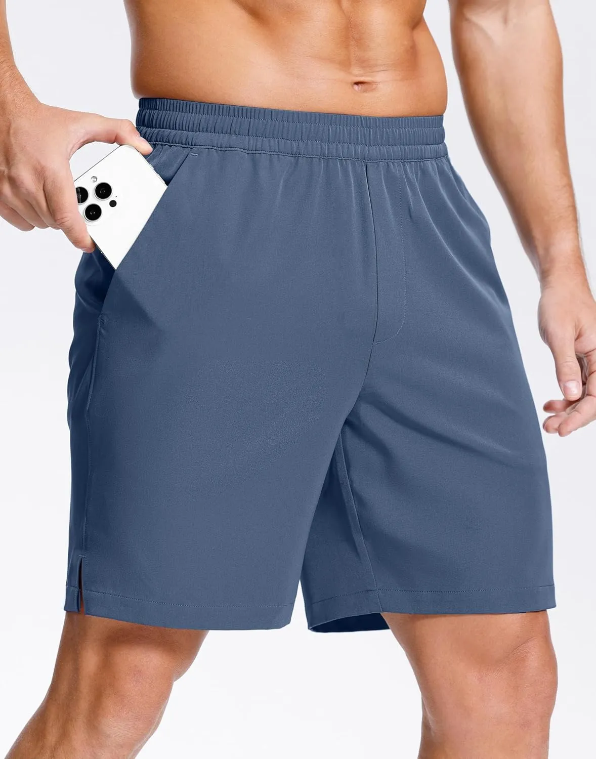 Men's Lightweight Athletic Shorts with Zipper Pockets 7" Gym Workout Quick Dry Running Tennis Basketball Shorts for Men