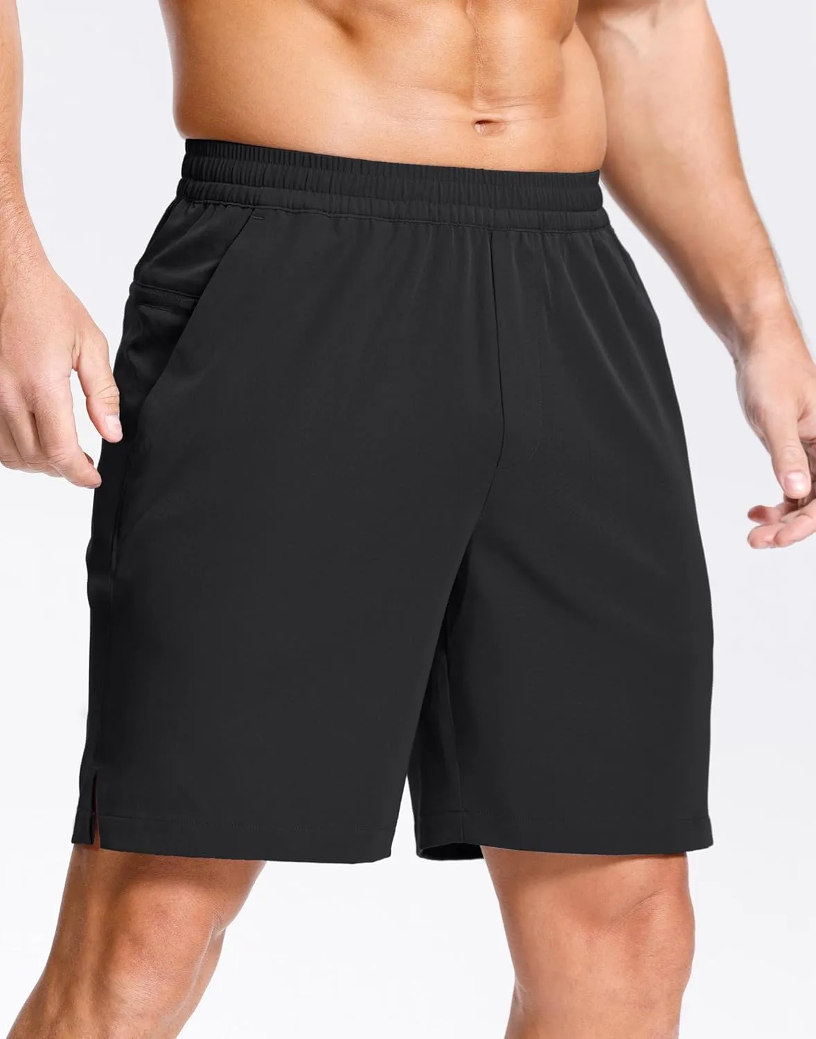 Men's Lightweight Athletic Shorts with Zipper Pockets 7" Gym Workout Quick Dry Running Tennis Basketball Shorts for Men