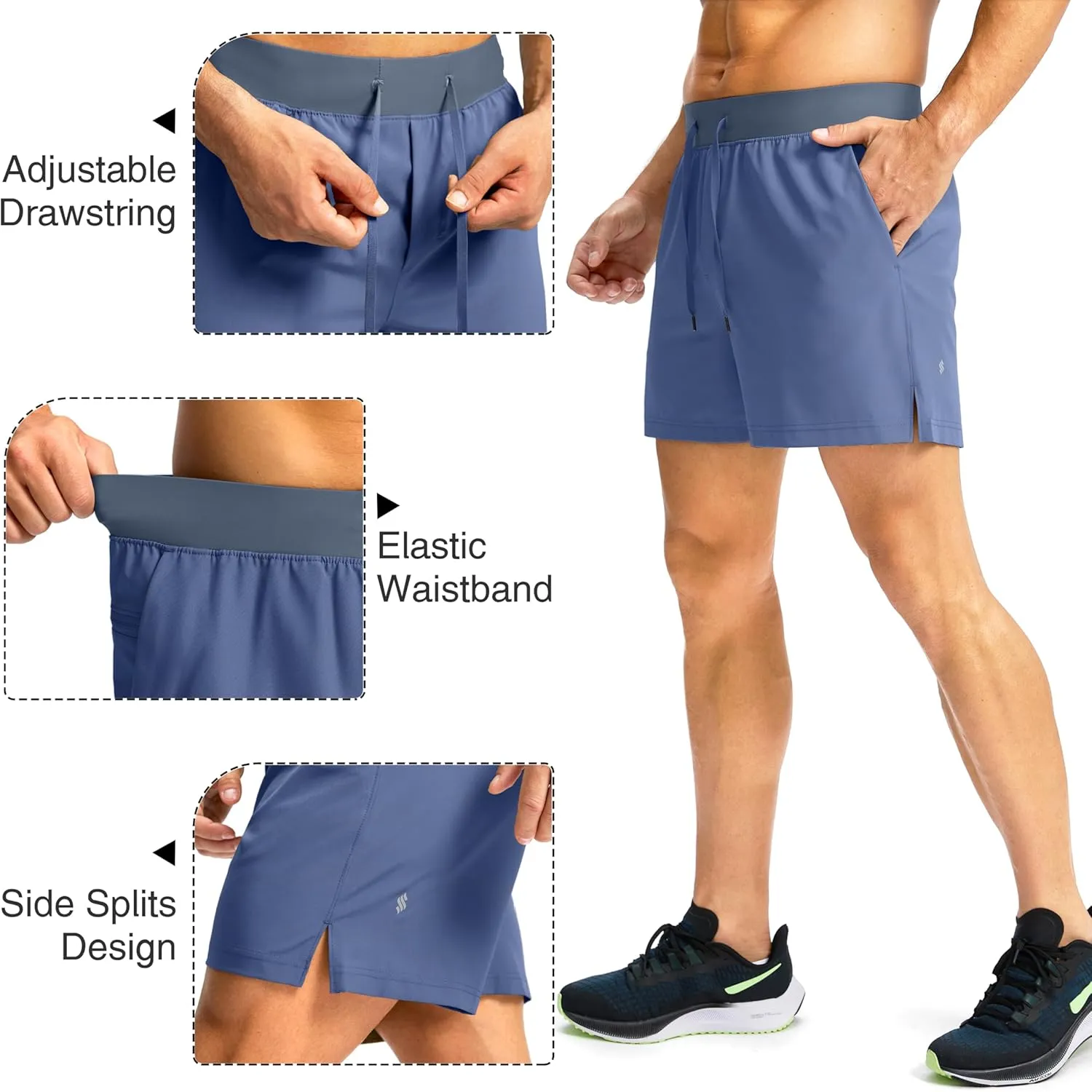 Men's Running Shorts with Zipper Pockets 7"/ 5" / 9" Lightweight Quick Dry Basketball Gym Workout Athletic Shorts for Men