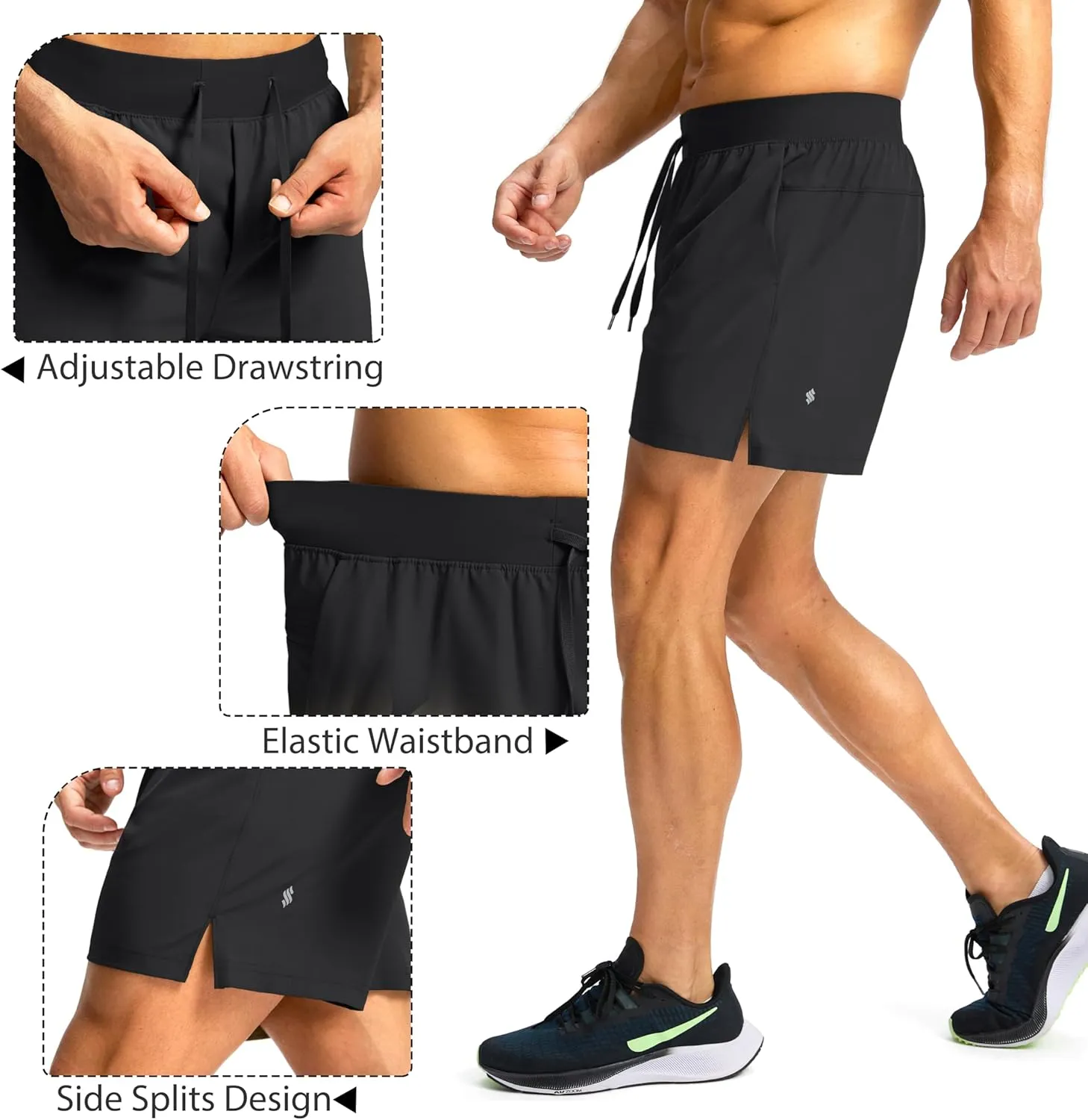 Men's Running Shorts with Zipper Pockets 7"/ 5" / 9" Lightweight Quick Dry Basketball Gym Workout Athletic Shorts for Men