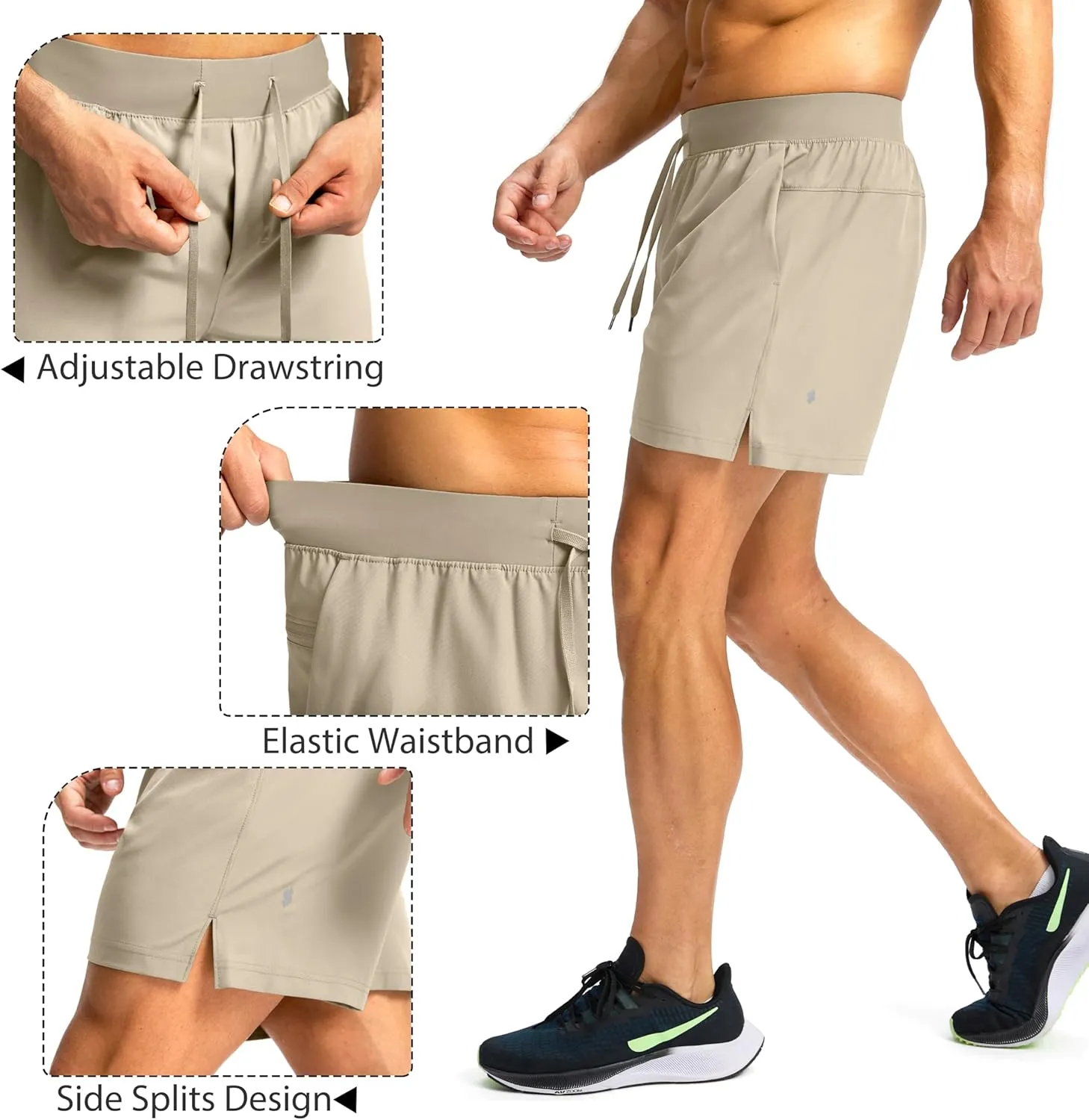 Men's Running Shorts with Zipper Pockets 7"/ 5" / 9" Lightweight Quick Dry Basketball Gym Workout Athletic Shorts for Men