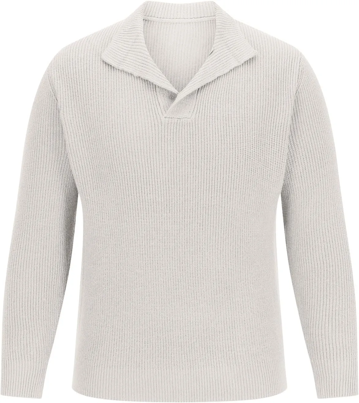 Mens Solid Sweaters Fall Casual Trendy Basic Long Sleeve Pullovers Tops Comfy Soft V Neck Loose Fit Winter Clothes