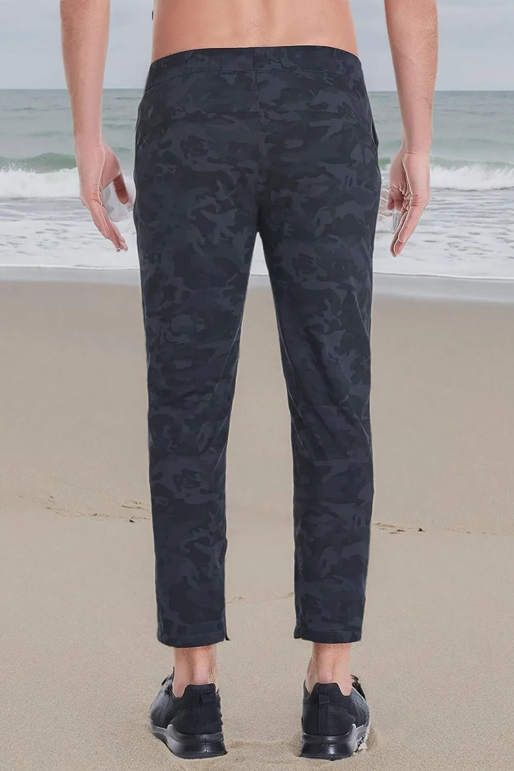 Mens Stretch Travel Pants 27" Inseam Quick Dry Light Weight Sweatpants Workout Casual Joggers with Pockets
