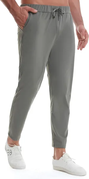 Mens Stretch Travel Pants 27" Inseam Quick Dry Light Weight Sweatpants Workout Casual Joggers with Pockets