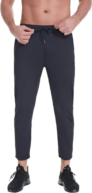 Mens Stretch Travel Pants 27" Inseam Quick Dry Light Weight Sweatpants Workout Casual Joggers with Pockets