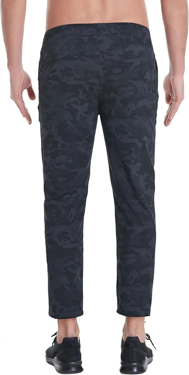 Mens Stretch Travel Pants 27" Inseam Quick Dry Light Weight Sweatpants Workout Casual Joggers with Pockets