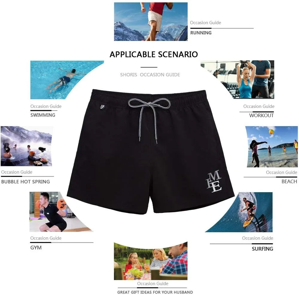 Men's Swim Trunks Quick Dry Athletic Swimwear Shorts with Mesh Lining and Pockets