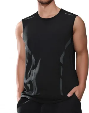 Men's Tank Tops Ice Silk Sleeveless Mesh Athletic Workout Vest Summer Casual Tank Shirts
