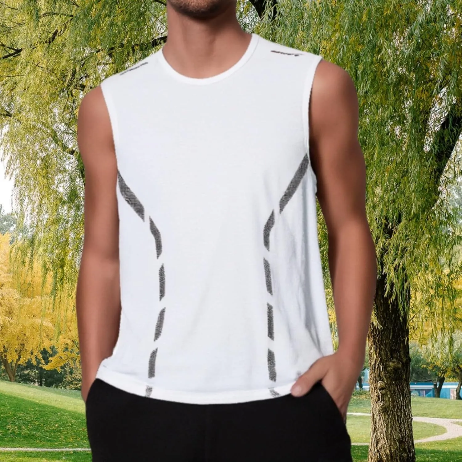 Men's Tank Tops Ice Silk Sleeveless Mesh Athletic Workout Vest Summer Casual Tank Shirts