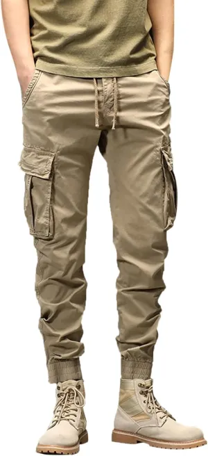 Mens Workout Cargo Sweatpants Running Pants Pockets Men's Pants Stripped Trousers Men's Fleece Sweatpant with Pockets