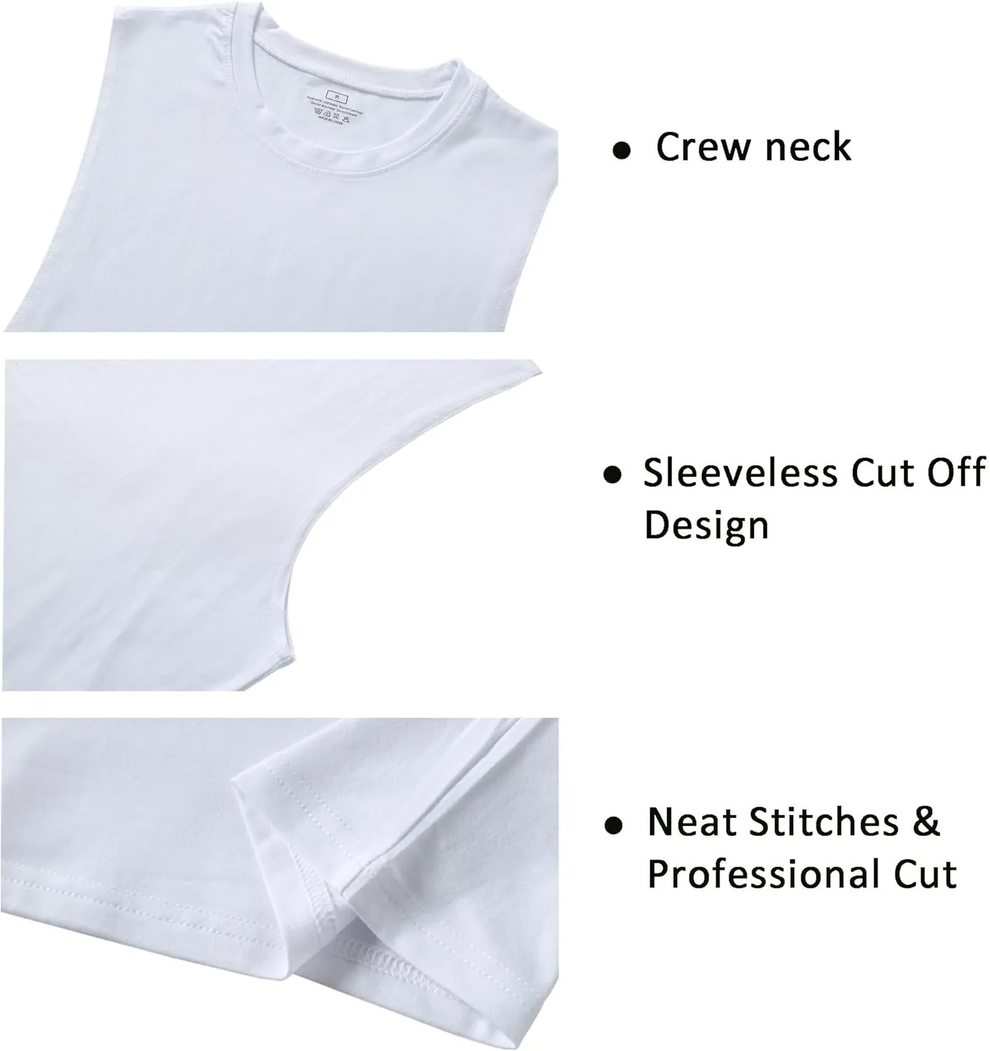 Men's Workout Tank Tops Cotton Gym Cut Off Sleeveless T Shirt Bodybuilding Fitness Muscle Athletic Tank Tops