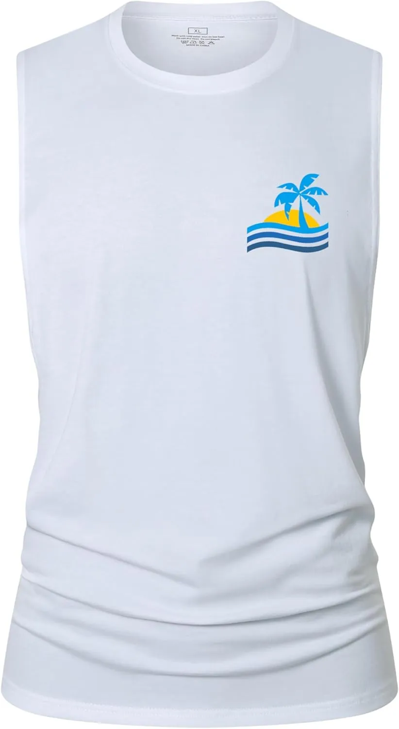 Men's Workout Tank Tops Cotton Gym Cut Off Sleeveless T Shirt Bodybuilding Fitness Muscle Athletic Tank Tops