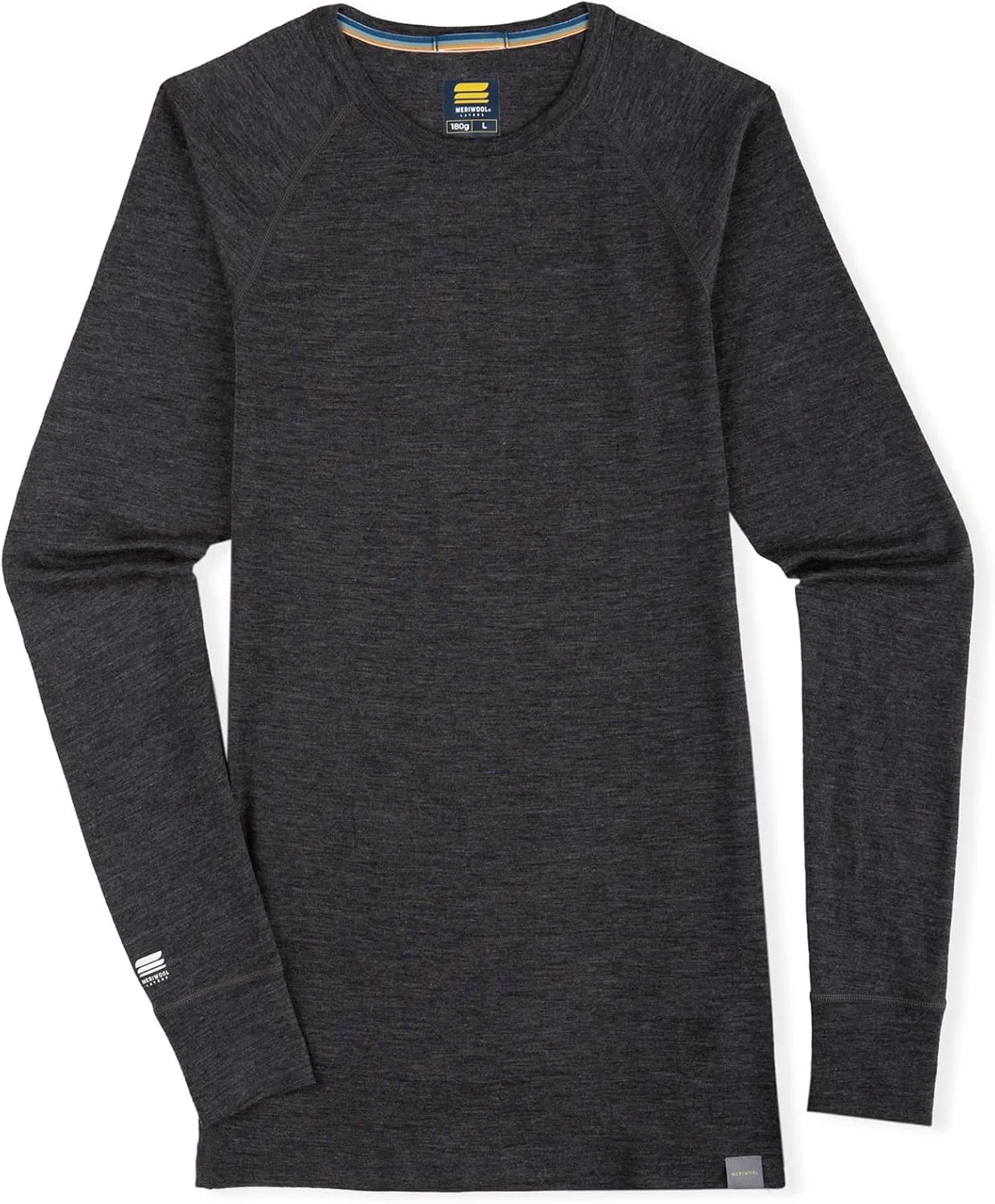 MERIWOOL Mens Base Layer 100% Merino Wool Lightweight Form Fit Top Thermal Shirt