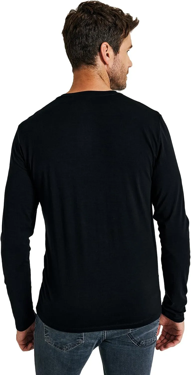 METARINO Men's Merino Wool Henley T-Shirt Long Sleeve Button Shirts Athletic Shirt Tees Tops for Travel,Cycling,Running