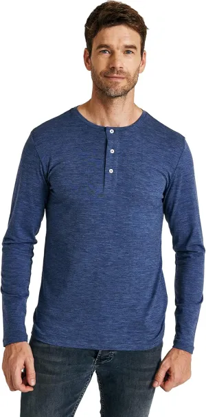 METARINO Men's Merino Wool Henley T-Shirt Long Sleeve Button Shirts Athletic Shirt Tees Tops for Travel,Cycling,Running