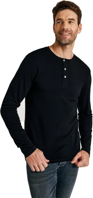 METARINO Men's Merino Wool Henley T-Shirt Long Sleeve Button Shirts Athletic Shirt Tees Tops for Travel,Cycling,Running