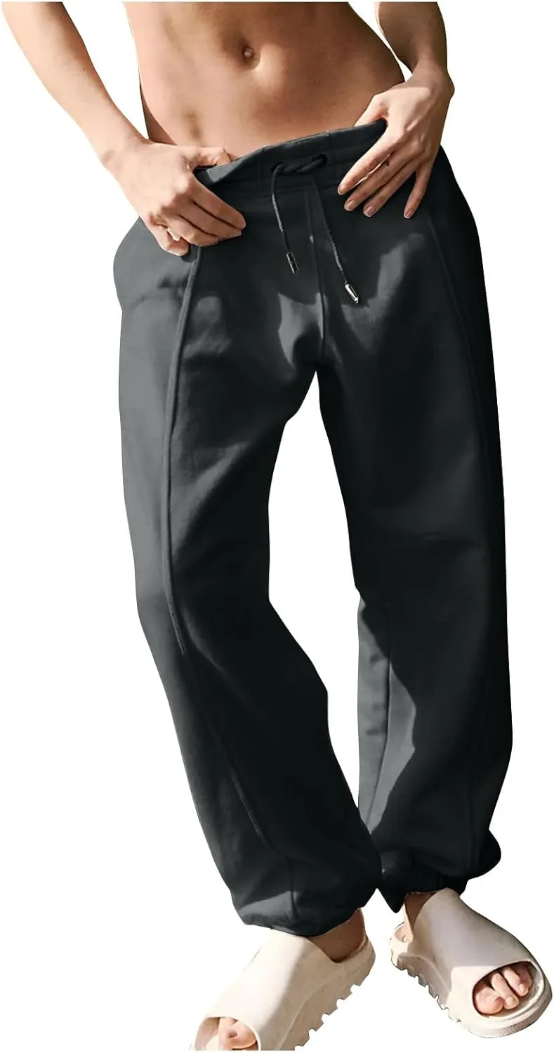 midelxp Baggy Jogger Pants for Women High Waisted Fleece Sweatpants Casual Athletic Pants Comfy Yoga Pants with Pockets