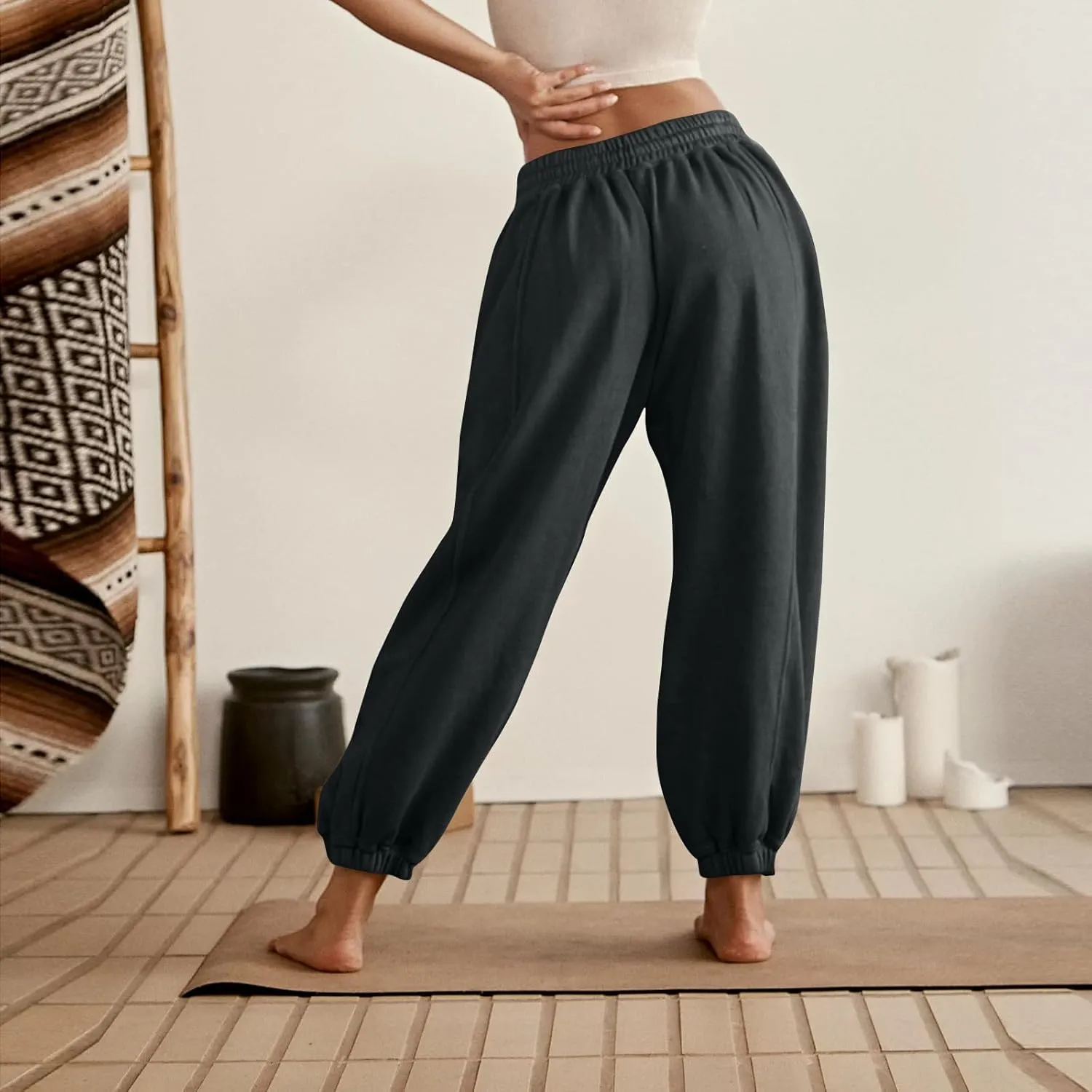 midelxp Baggy Jogger Pants for Women High Waisted Fleece Sweatpants Casual Athletic Pants Comfy Yoga Pants with Pockets