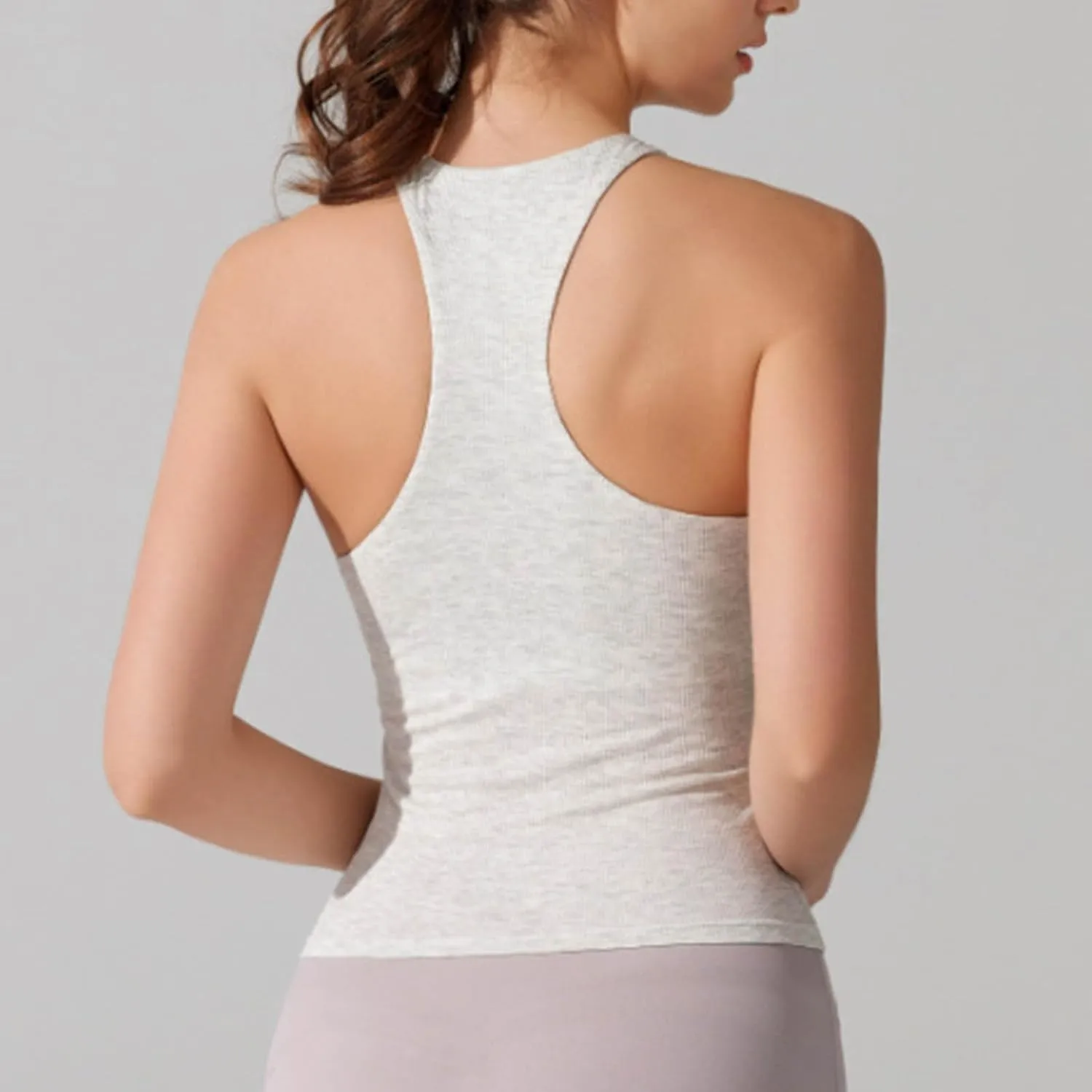 Modal Ribbed Knit Racerback Basic Gym Tanks Women Sexy Keyhole Halter Tank Tops Sleeveless Slim Activewear Basic Tees