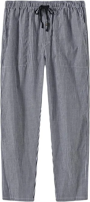 MoFiz Mens Cotton Pajama Pants Lightweight Lounge Sleep Plaid Bottoms with Pockets Drawstring