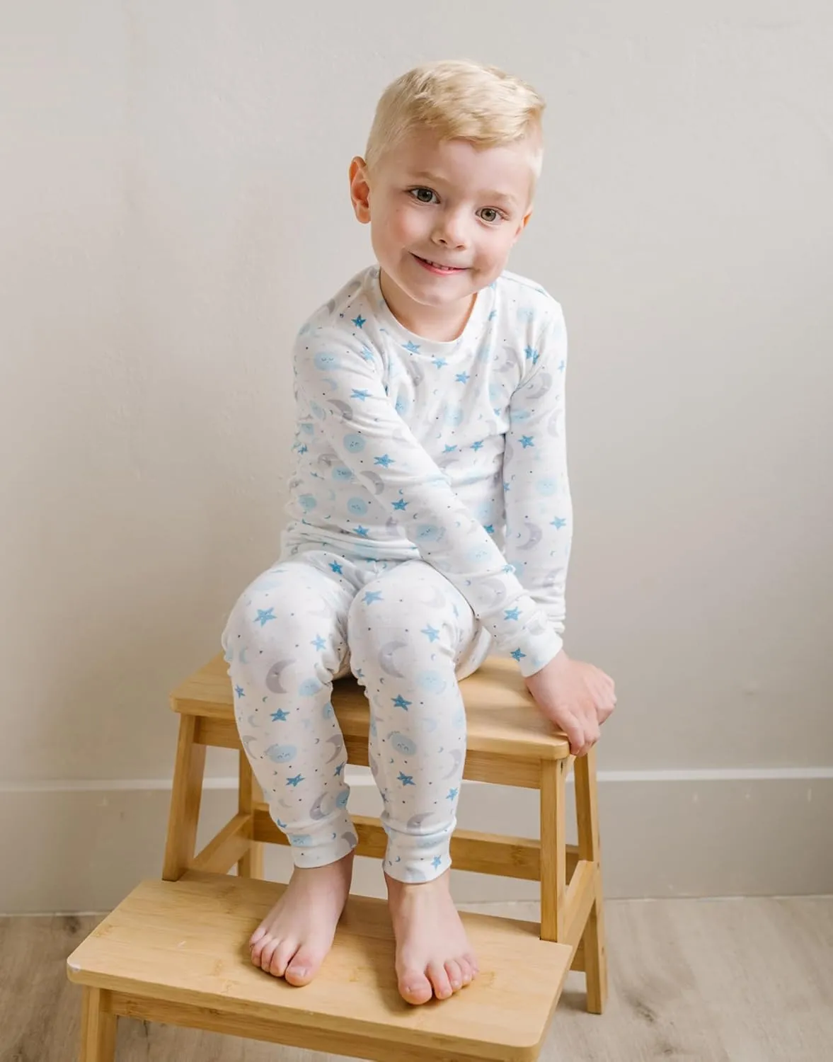 moimoln Sibling Matching 6M-8Y Soft Warm Cotton Modal Character Long-Sleeve Snug-Fit Pajama Sleepwear Daily