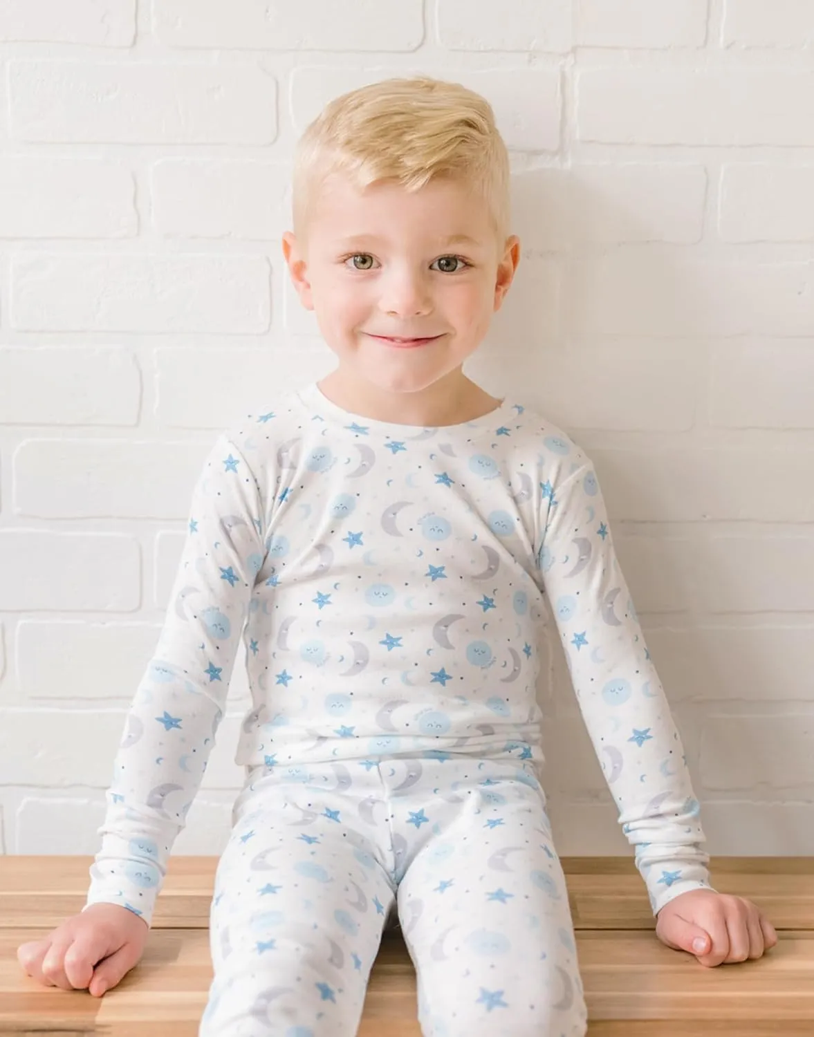 moimoln Sibling Matching 6M-8Y Soft Warm Cotton Modal Character Long-Sleeve Snug-Fit Pajama Sleepwear Daily