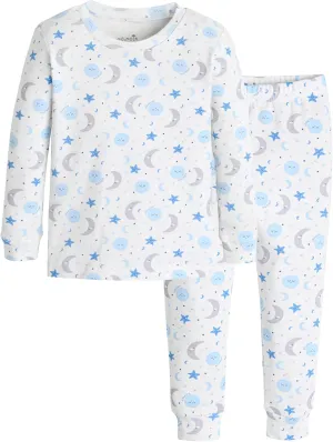 moimoln Sibling Matching 6M-8Y Soft Warm Cotton Modal Character Long-Sleeve Snug-Fit Pajama Sleepwear Daily