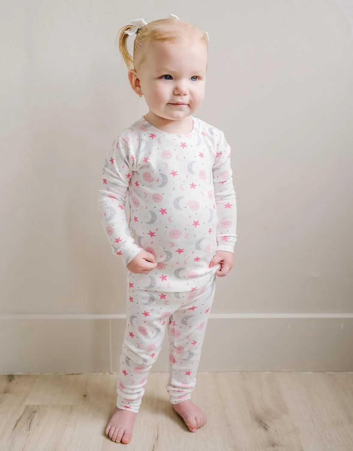 moimoln Sibling Matching 6M-8Y Soft Warm Cotton Modal Character Long-Sleeve Snug-Fit Pajama Sleepwear Daily