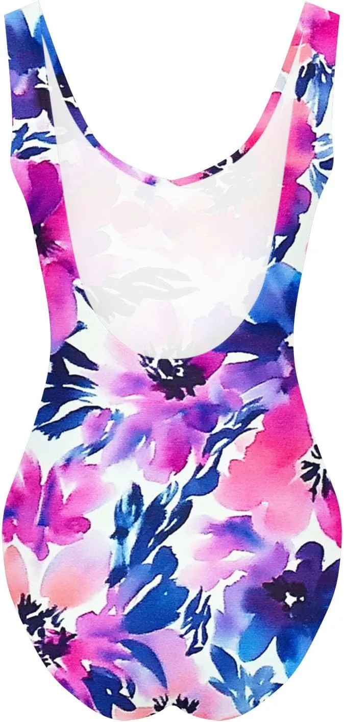 One Piece Swimsuits for Women Tummy Control Bathing Suits 2025 Trendy Floral Print Swimwear Backless Padded Swim Suit