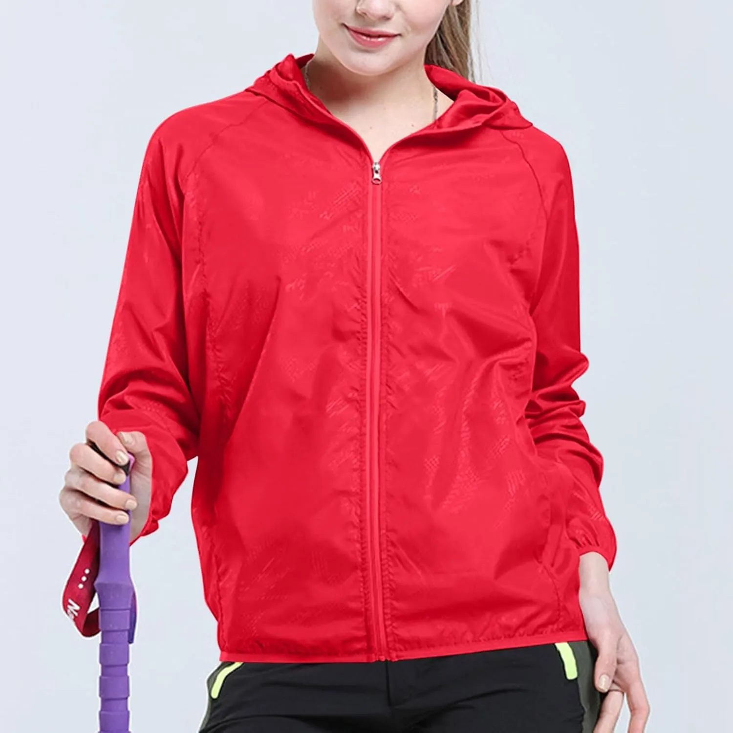 Outdoor Jackets for Women Sun Protection SPF Shirt Long Sleeve Zipper Smooth Lightweight Athletic Shirts with Pocket