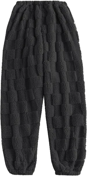 Pajama Pants Women Comfy Warm Flannel Pajama Lounge Fleece Long Pants Christmas Sleepwear Home Pants with Pockets