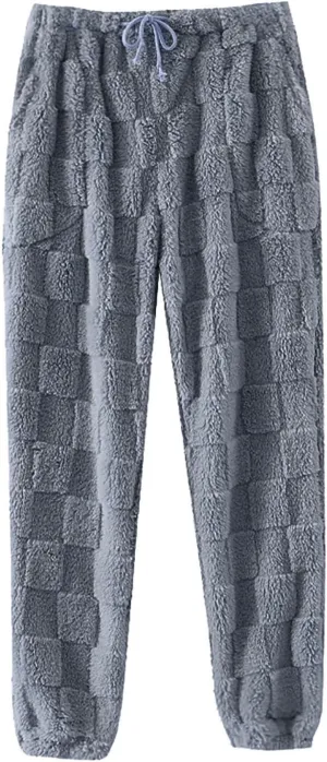 Pajama Pants Women Comfy Warm Flannel Pajama Lounge Fleece Long Pants Christmas Sleepwear Home Pants with Pockets