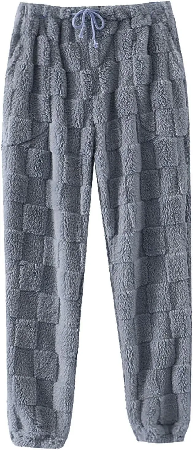 Pajama Pants Women Comfy Warm Flannel Pajama Lounge Fleece Long Pants Christmas Sleepwear Home Pants with Pockets