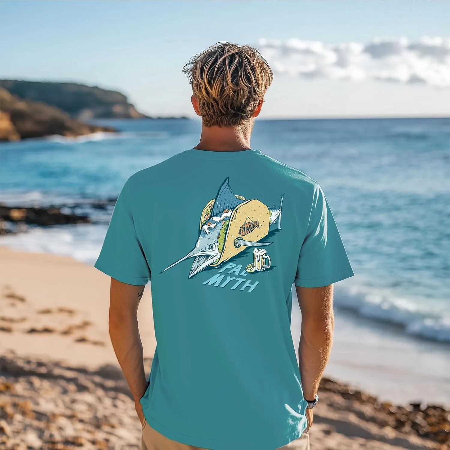 Palmyth Fishing Shirts for Men Short Sleeve UPF 50  Sun Protection UV T-Shirt Tee