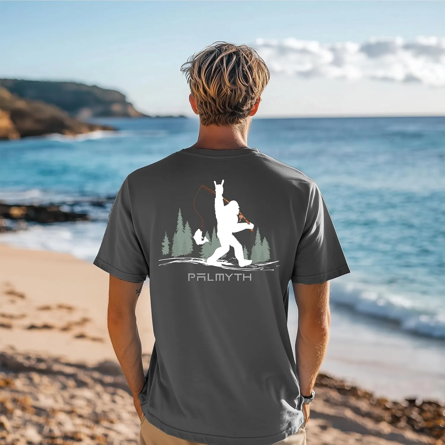 Palmyth Fishing Shirts for Men Short Sleeve UPF 50  Sun Protection UV T-Shirt Tee