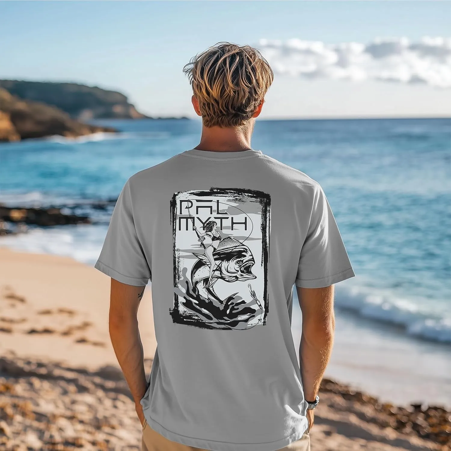 Palmyth Fishing Shirts for Men Short Sleeve UPF 50  Sun Protection UV T-Shirt Tee