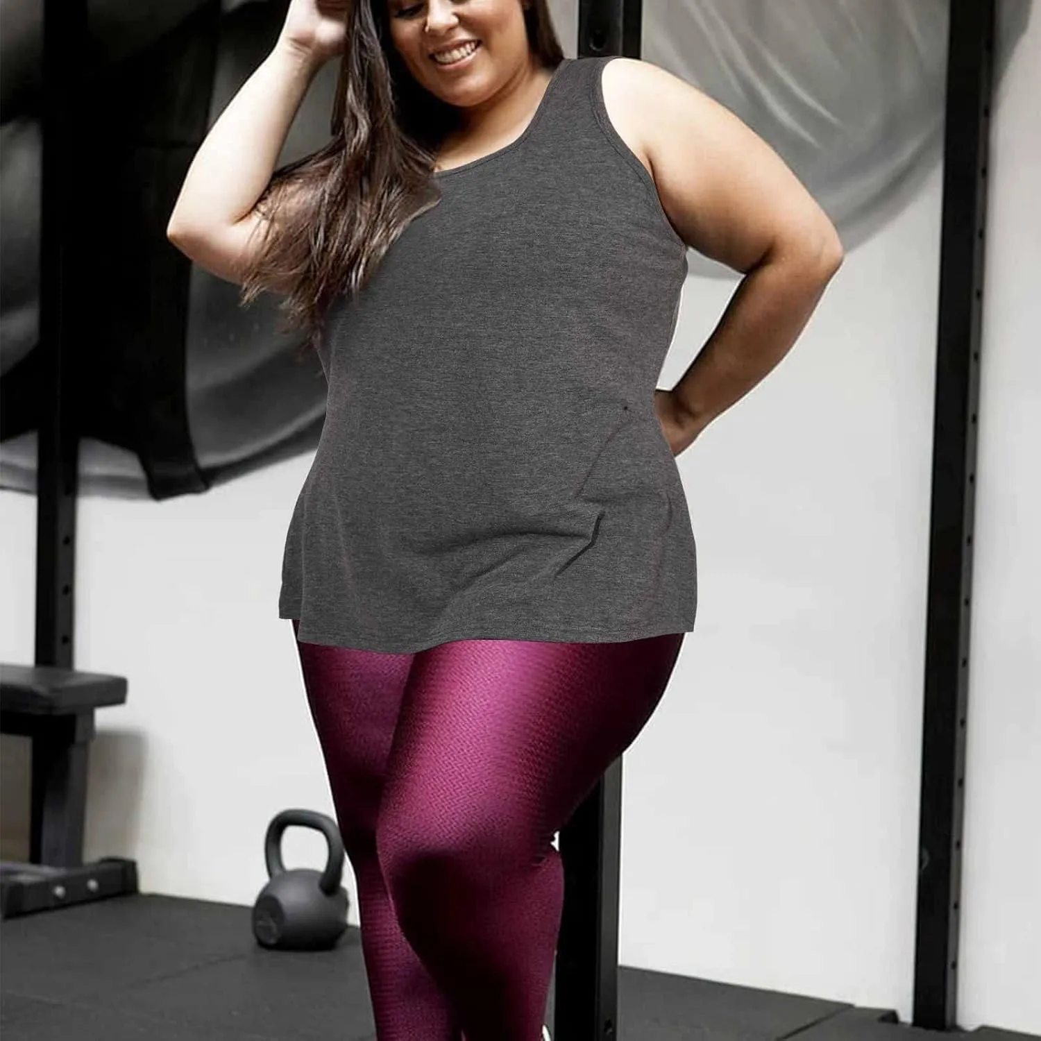 Plus Size Tank Tops for Women Summer Sleeveless Workout Tank Tops Scoop Necklines T-Shirts Casual Loose
