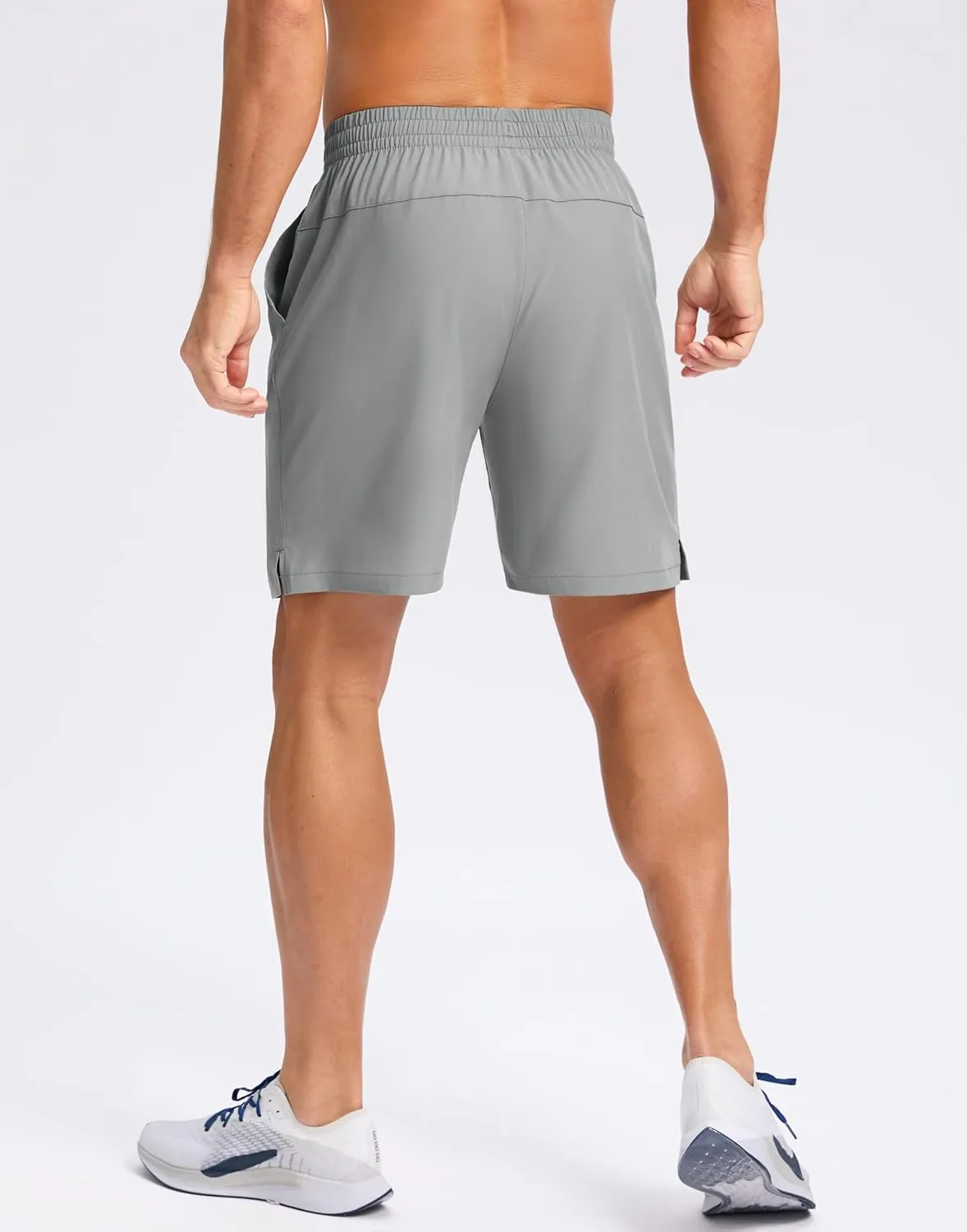 Pudolla Men's 7" Gym Workout Shorts with Zipper Pockets Lightweight Quick Dry Running Athletic Shorts for Men