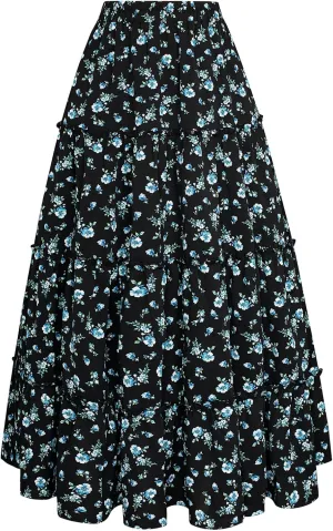 Scarlet Darkness Summer Skirts for Women Maxi Long Floral Skirt Flowy Tiered Renaissance Skirt