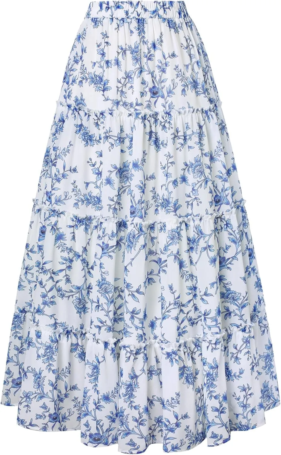 Scarlet Darkness Summer Skirts for Women Maxi Long Floral Skirt Flowy Tiered Renaissance Skirt