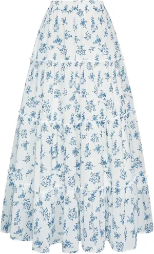 Scarlet Darkness Summer Skirts for Women Maxi Long Floral Skirt Flowy Tiered Renaissance Skirt
