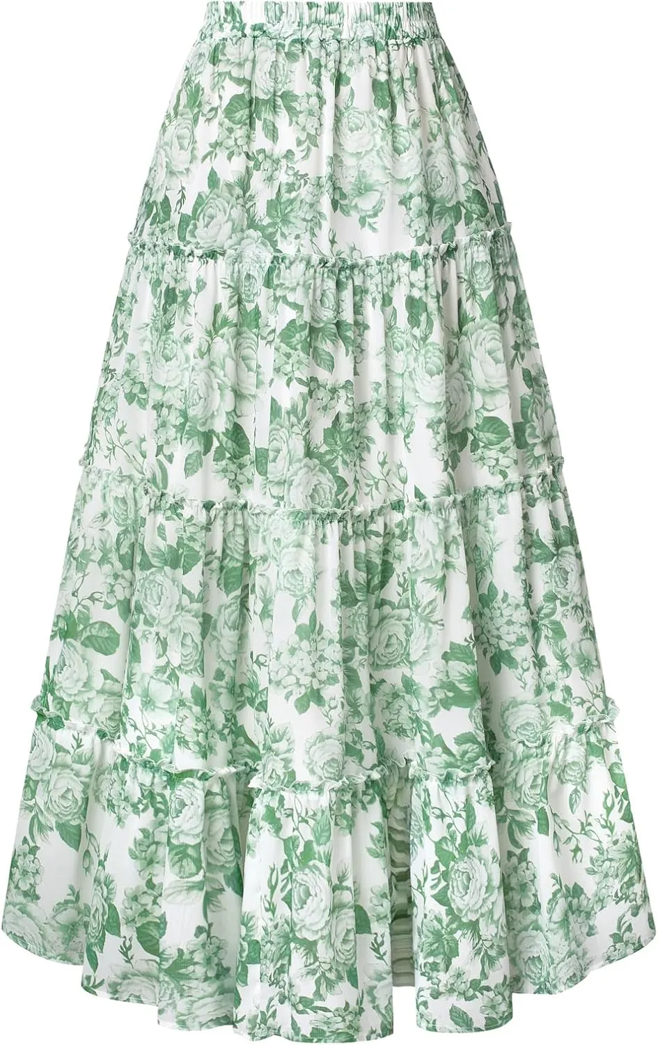 Scarlet Darkness Summer Skirts for Women Maxi Long Floral Skirt Flowy Tiered Renaissance Skirt