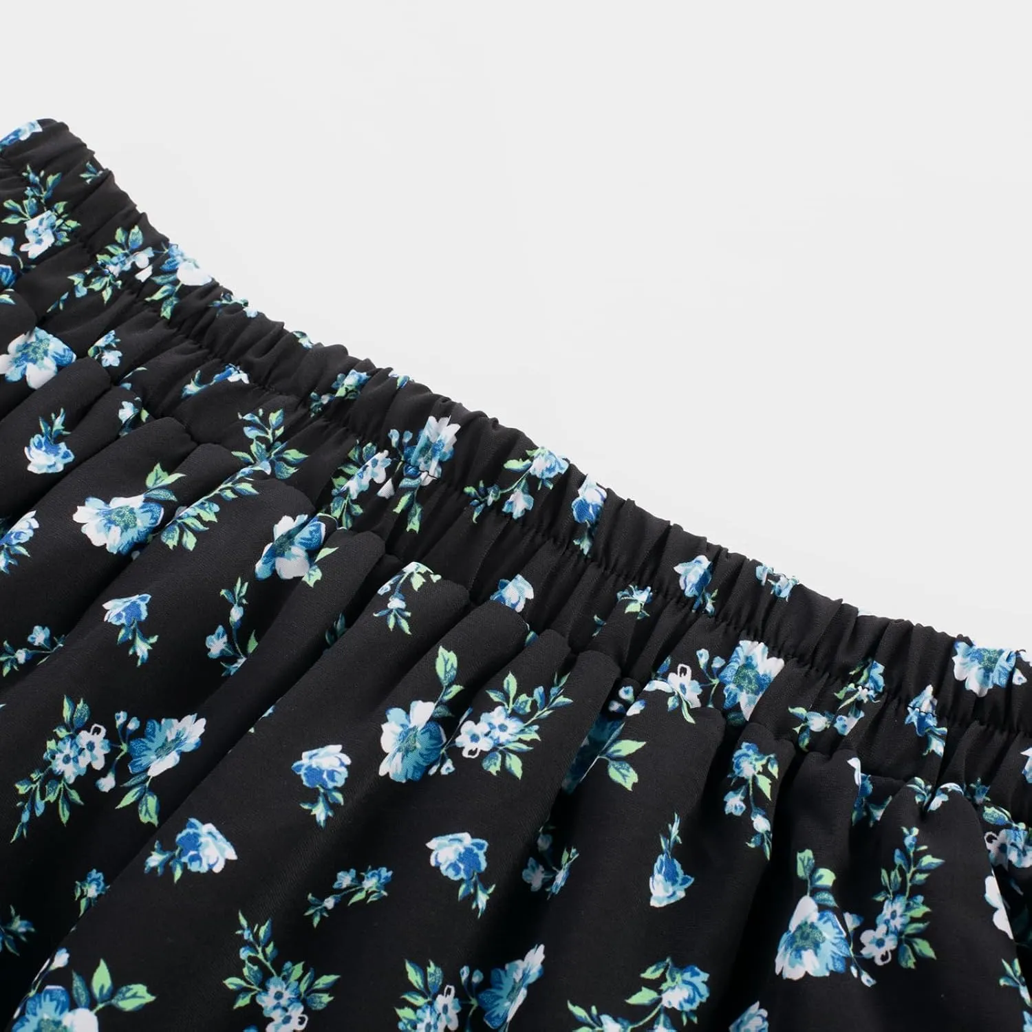 Scarlet Darkness Summer Skirts for Women Maxi Long Floral Skirt Flowy Tiered Renaissance Skirt